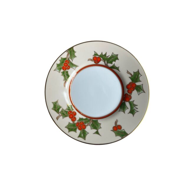 Fitz & Floyd Christmas Holly Saucers – Set of 8 (1982, Japan) new unused - Picture 2 of 4